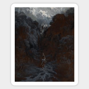 Sir Lancelot Approaching the Castle of Astolat by Gustave Dore Sticker